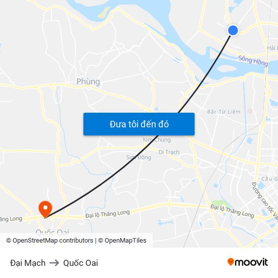 Đại Mạch to Quốc Oai map