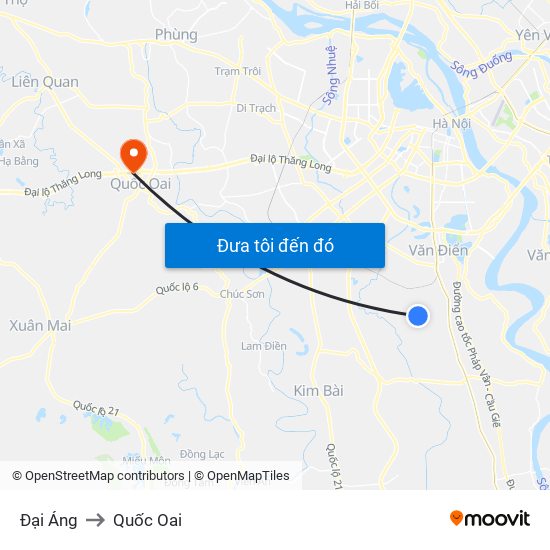 Đại Áng to Quốc Oai map