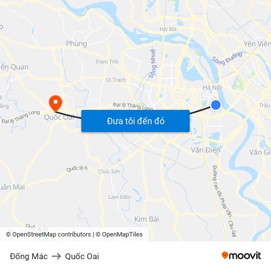 Đống Mác to Quốc Oai map