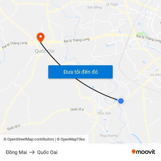 Đồng Mai to Quốc Oai map