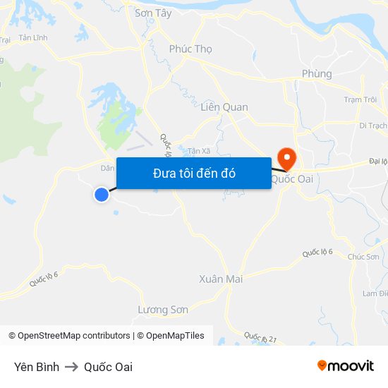 Yên Bình to Quốc Oai map