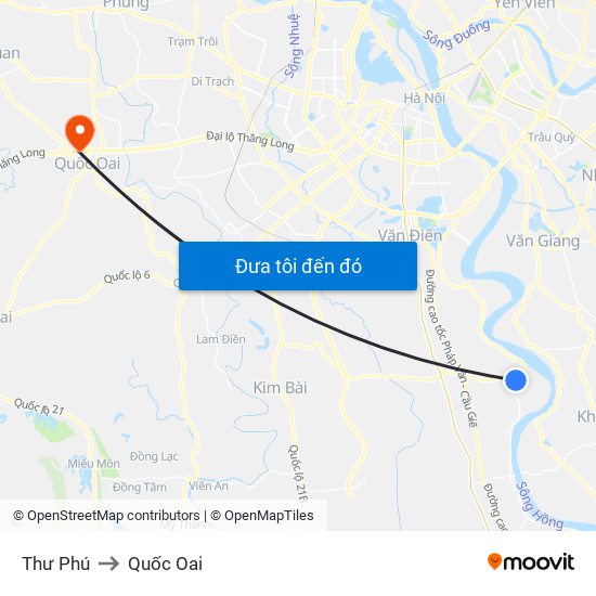 Thư Phú to Quốc Oai map