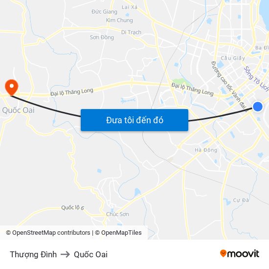 Thượng Đình to Quốc Oai map