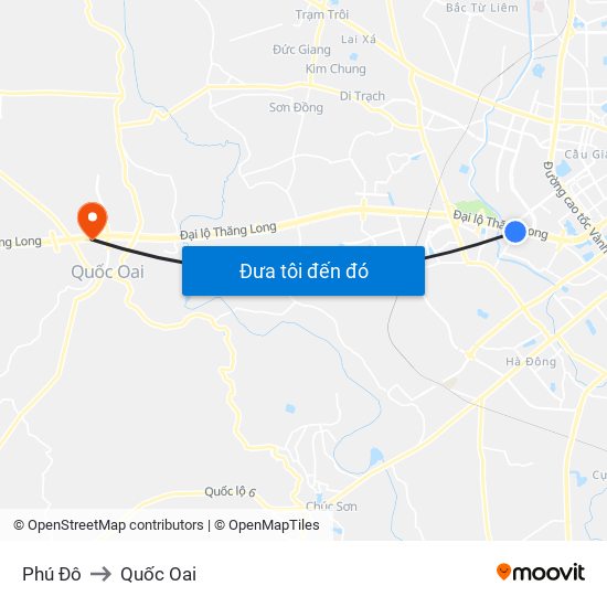 Phú Đô to Quốc Oai map