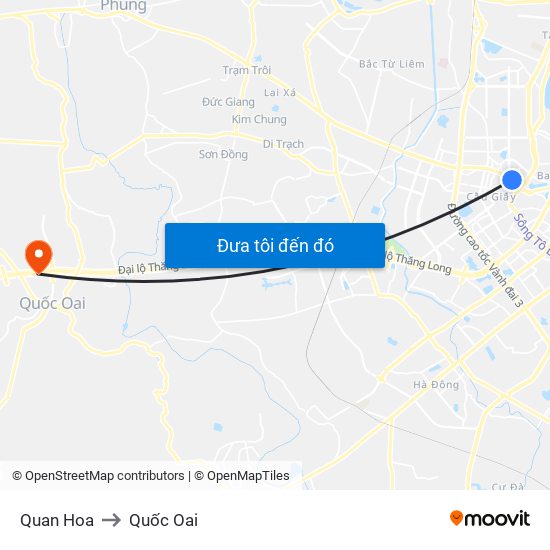 Quan Hoa to Quốc Oai map