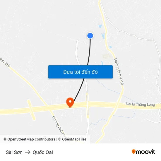Sài Sơn to Quốc Oai map