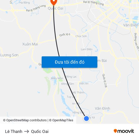 Lê Thanh to Quốc Oai map