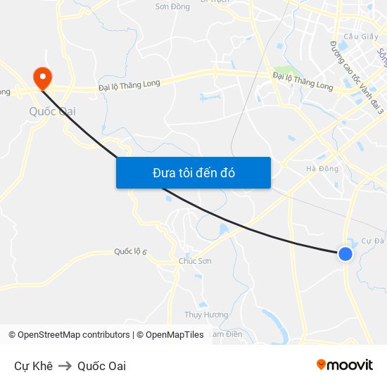 Cự Khê to Quốc Oai map