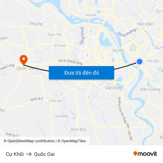 Cự Khối to Quốc Oai map