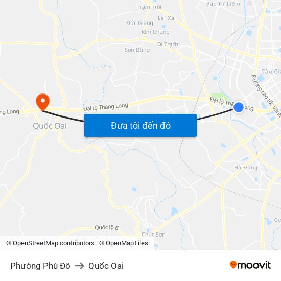 Phường Phú Đô to Quốc Oai map