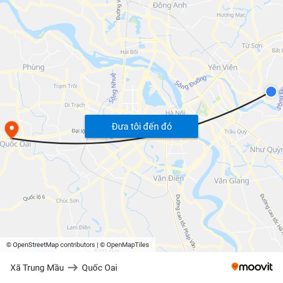 Xã Trung Mầu to Quốc Oai map