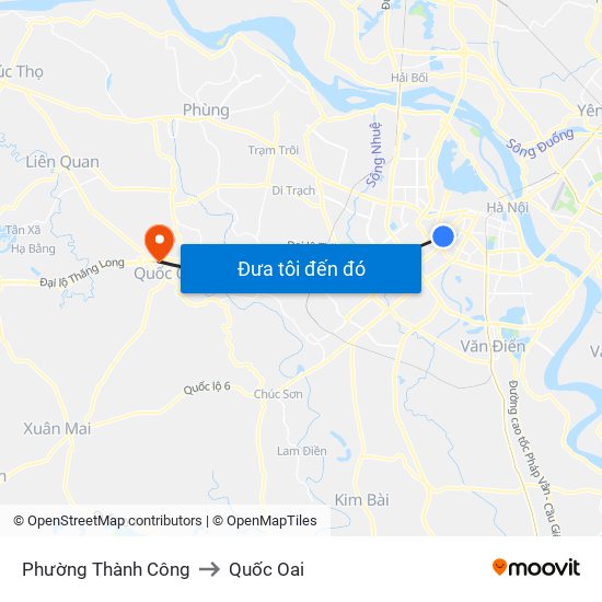 Phường Thành Công to Quốc Oai map