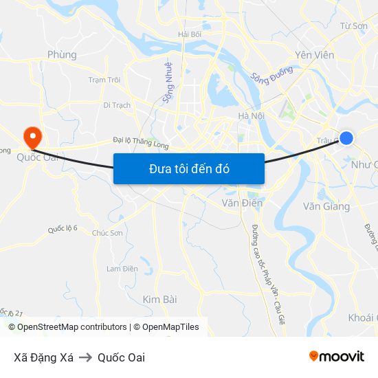 Xã Đặng Xá to Quốc Oai map