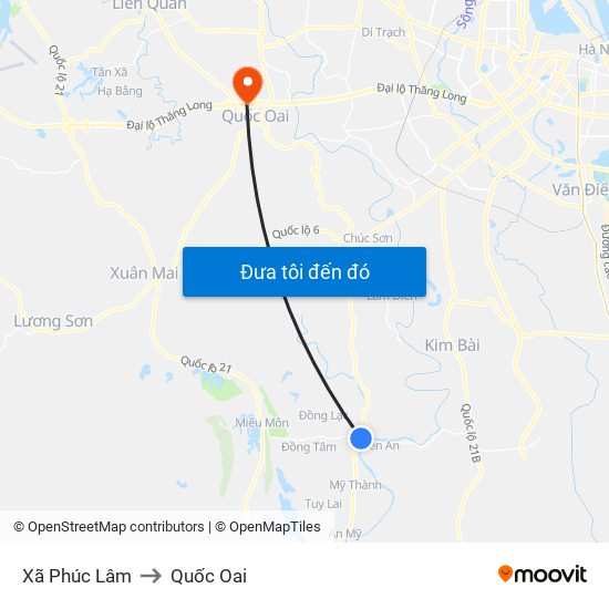 Xã Phúc Lâm to Quốc Oai map