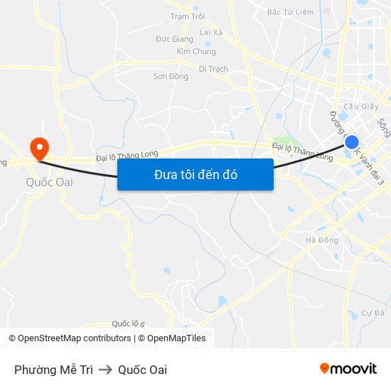 Phường Mễ Trì to Quốc Oai map