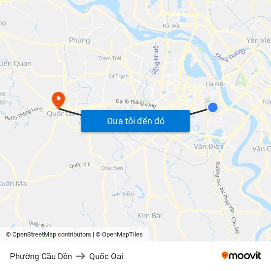 Phường Cầu Dền to Quốc Oai map