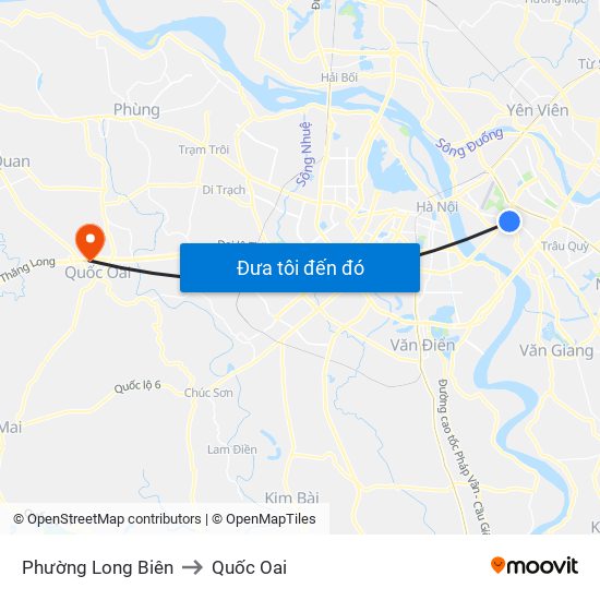 Phường Long Biên to Quốc Oai map