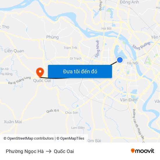 Phường Ngọc Hà to Quốc Oai map