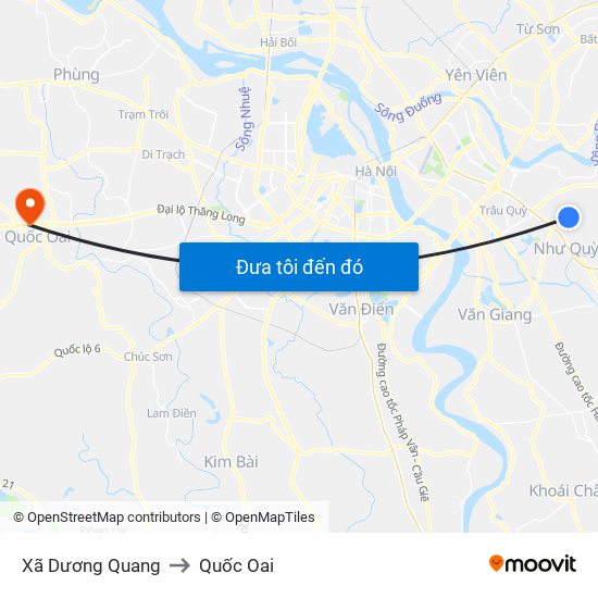 Xã Dương Quang to Quốc Oai map