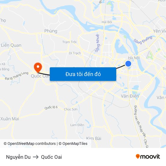 Nguyễn Du to Quốc Oai map