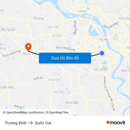 Trương Định to Quốc Oai map