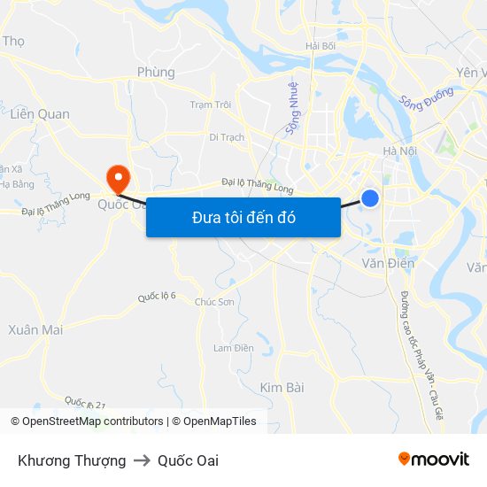 Khương Thượng to Quốc Oai map