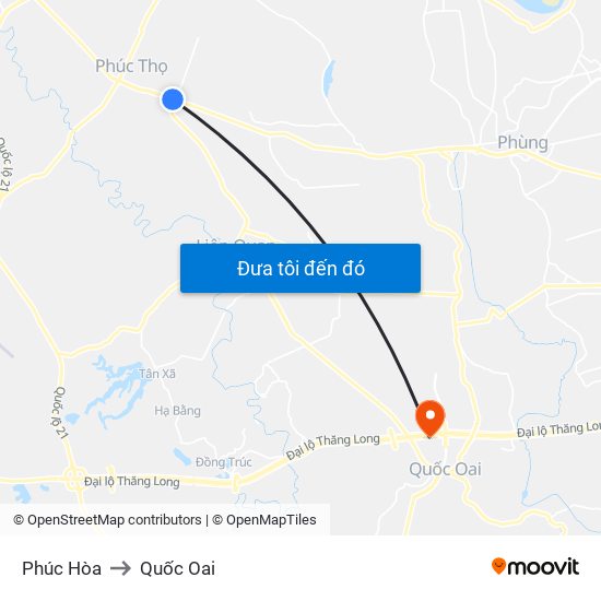 Phúc Hòa to Quốc Oai map