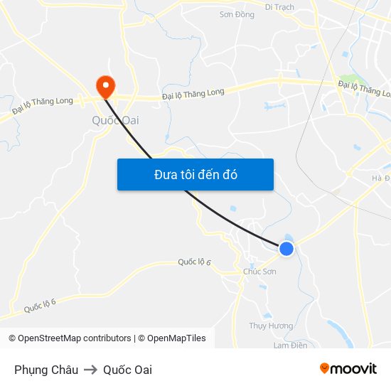 Phụng Châu to Quốc Oai map