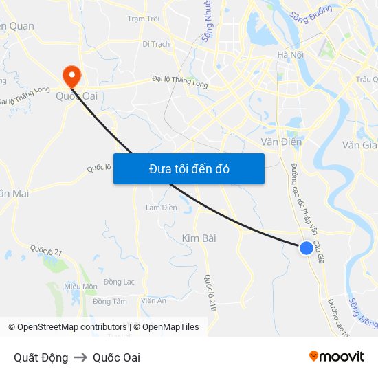 Quất Động to Quốc Oai map