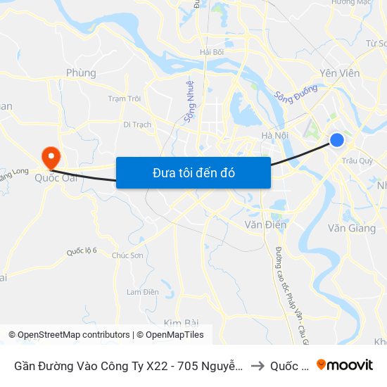 Gần Đường Vào Công Ty X22 - 705 Nguyễn Văn Linh to Quốc Oai map