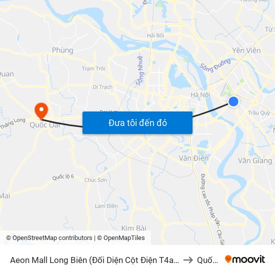 Aeon Mall Long Biên (Đối Diện Cột Điện T4a/2a-B Đường Cổ Linh) to Quốc Oai map