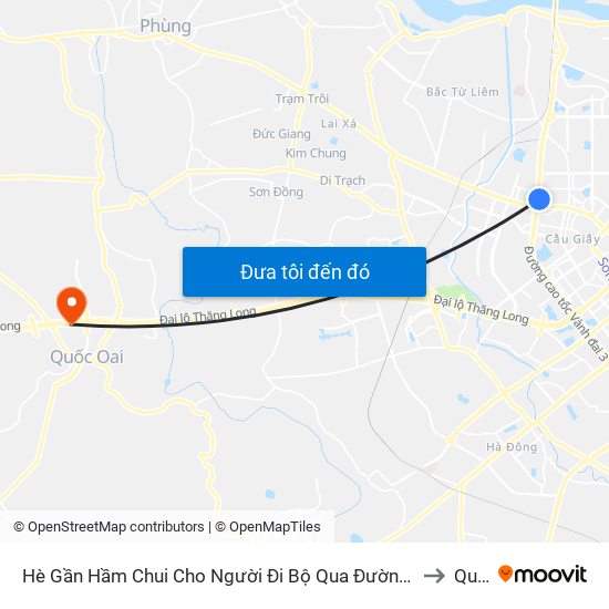 2b Phạm Văn Đồng to Quốc Oai map