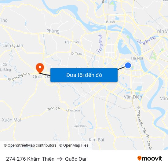 274-276 Khâm Thiên to Quốc Oai map
