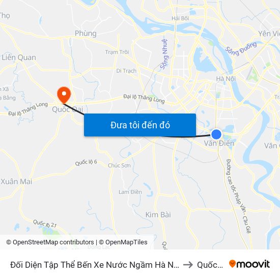 Đối Diện Tập Thể Bến Xe Nước Ngầm Hà Nội - Ngọc Hồi to Quốc Oai map