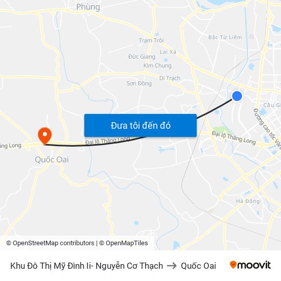 Khu Đô Thị Mỹ Đình Ii- Nguyễn Cơ Thạch to Quốc Oai map