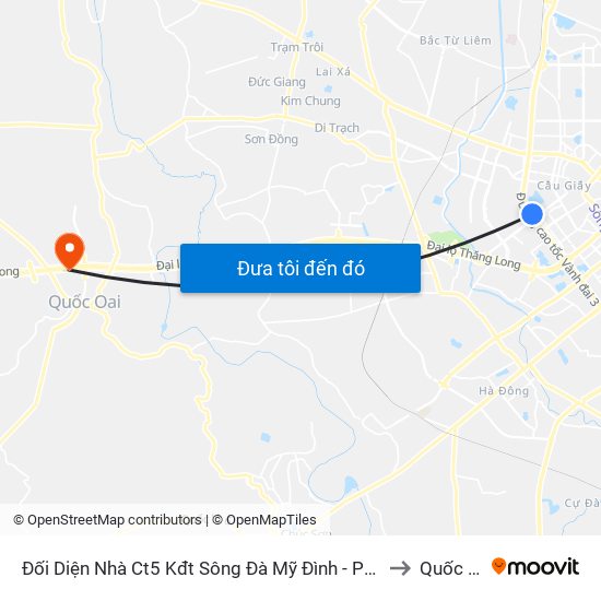 Đối Diện Nhà Ct5 Kđt Sông Đà Mỹ Đình - Phạm Hùng to Quốc Oai map