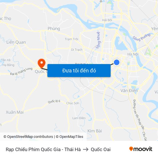Rạp Chiếu Phim Quốc Gia - Thái Hà to Quốc Oai map