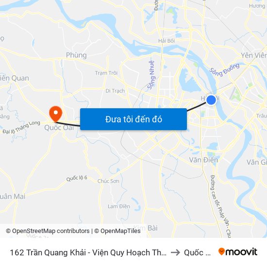 162 Trần Quang Khải - Viện Quy Hoạch Thủy Lợi to Quốc Oai map