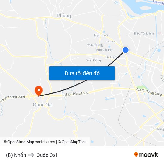 (B) Nhổn to Quốc Oai map