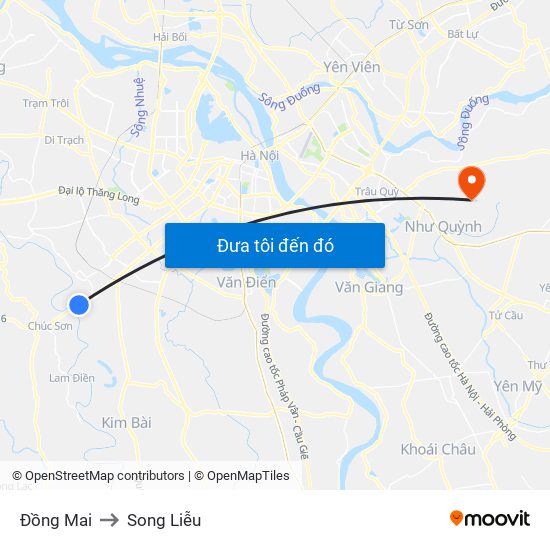 Đồng Mai to Song Liễu map