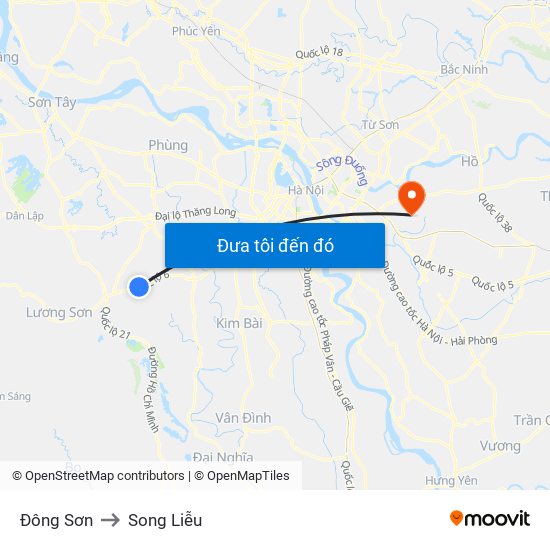 Đông Sơn to Song Liễu map