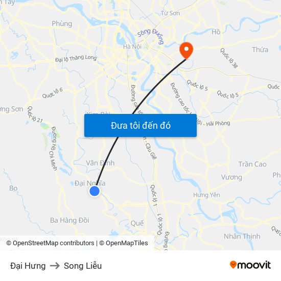 Đại Hưng to Song Liễu map