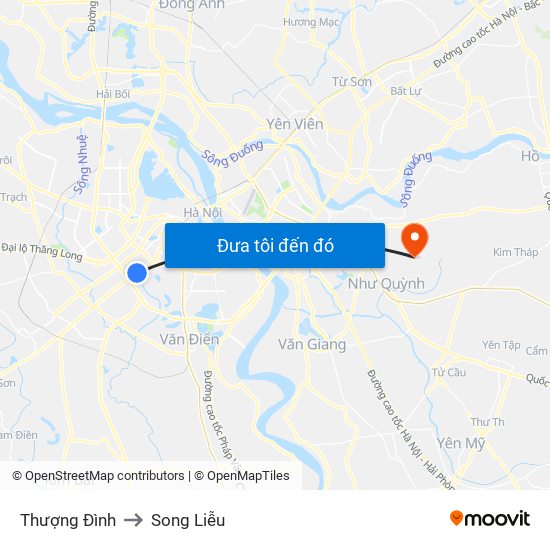 Thượng Đình to Song Liễu map