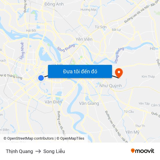 Thịnh Quang to Song Liễu map