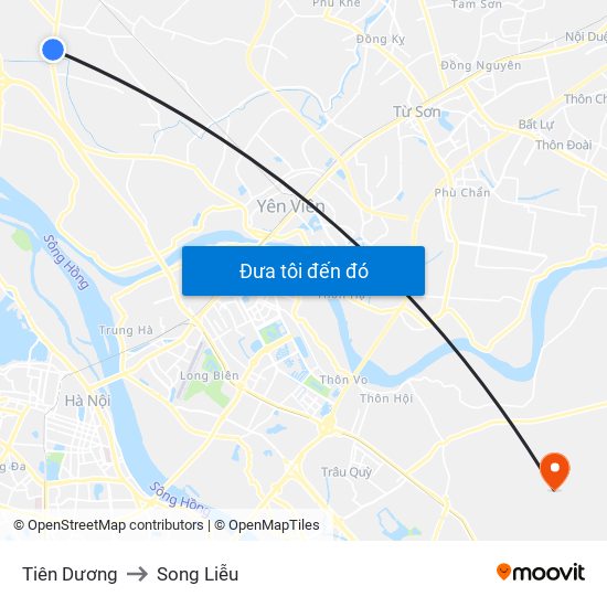 Tiên Dương to Song Liễu map