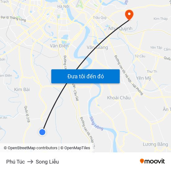 Phú Túc to Song Liễu map