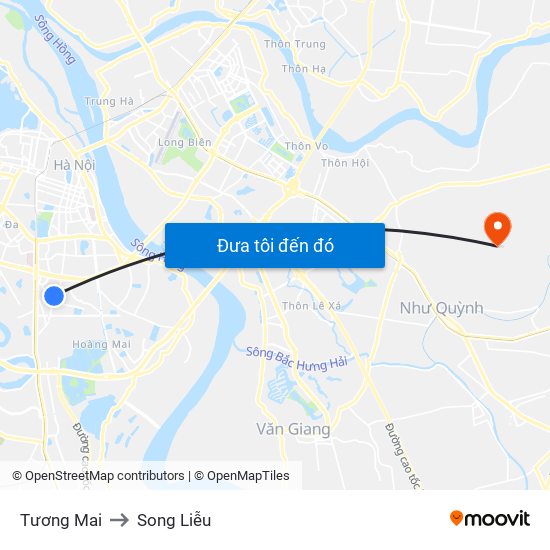 Tương Mai to Song Liễu map