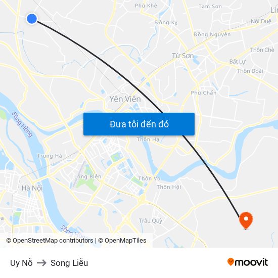 Uy Nỗ to Song Liễu map