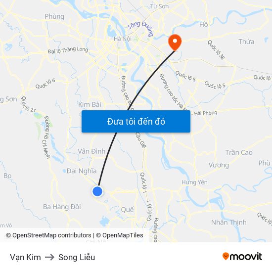 Vạn Kim to Song Liễu map