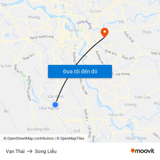 Vạn Thái to Song Liễu map